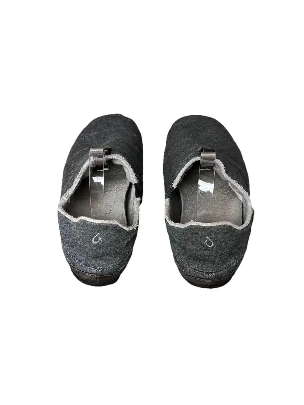 OluKai Mahana Slippers Mens 9 Gray Quilted Slip On Convertible Heel Indoor